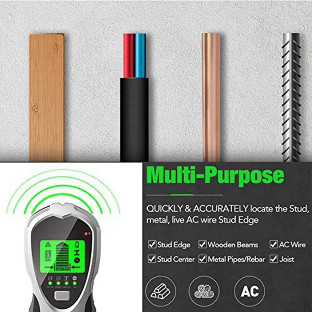 4-in-1 wanddetector (hout, metaal, stroom)