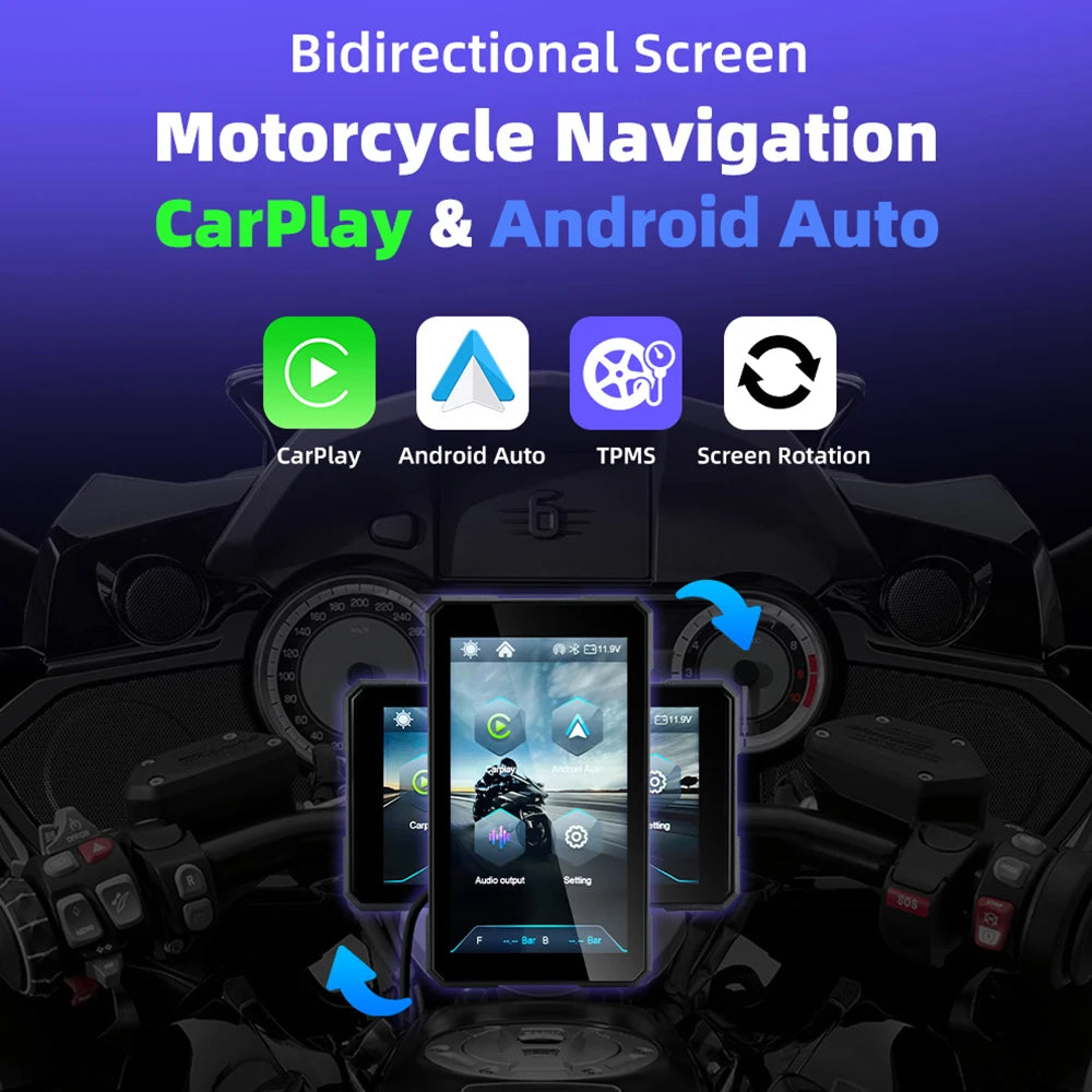 Draadloos CarPlay-scherm voor de motor (5 inch)