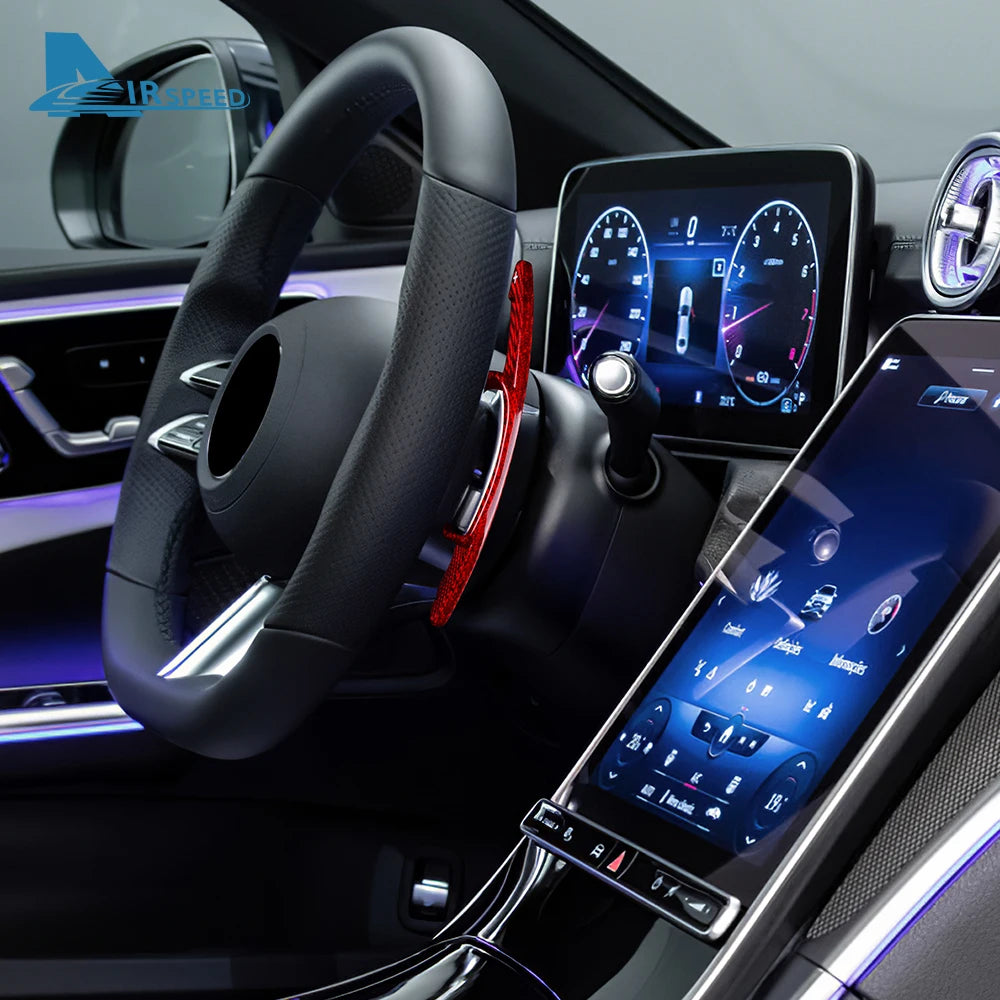 Echte carbon schakelflippers voor Mercedes C-Klasse W206, E & S-Klasse