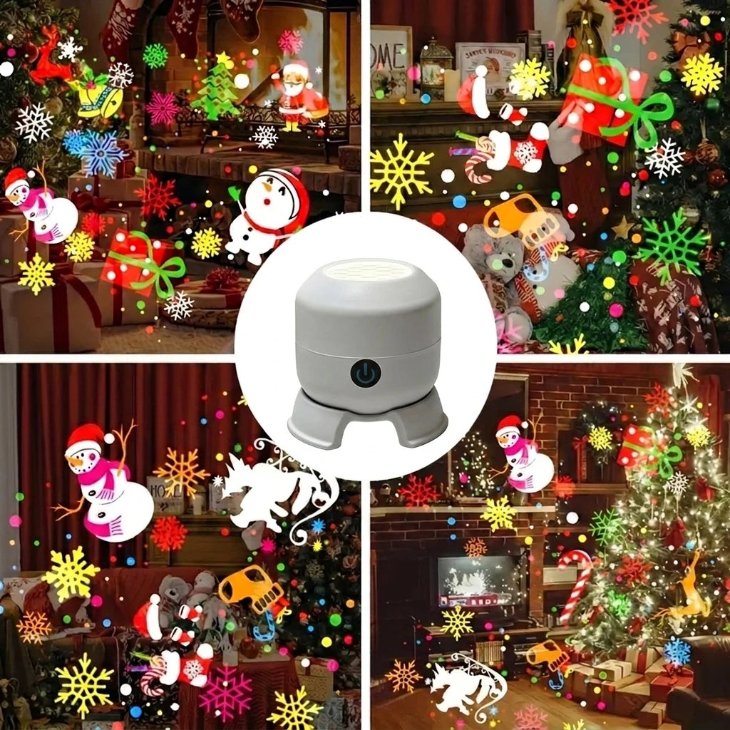 Draaiende kerst- en sneeuwvlokprojector (oplaadbaar)