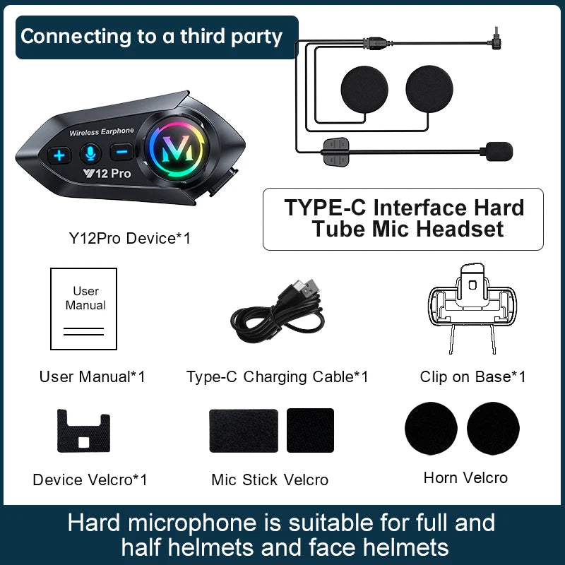 Bluetooth helm-intercom voor de motor (2 rijders)