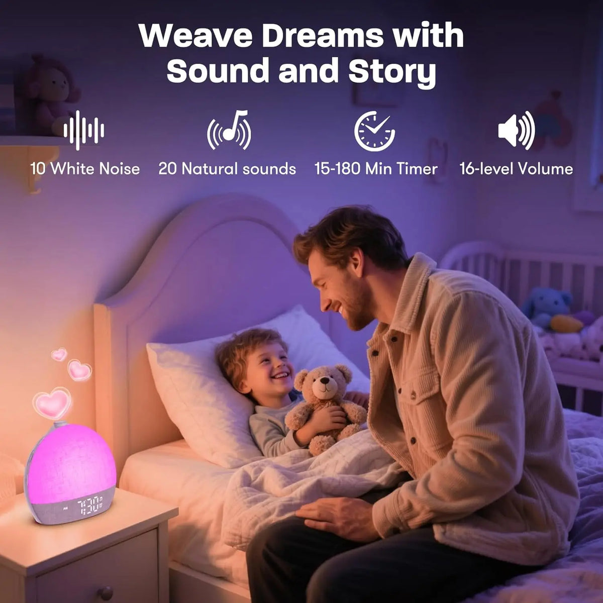Wake-up light wekker met zonsopkomst en white noise