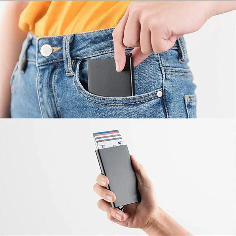 Slanke RFID-pasjeshouder met pop-up