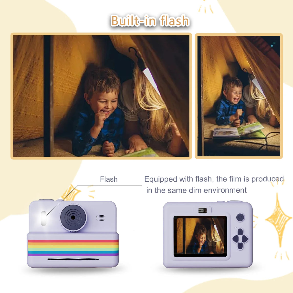 Kindercamera met directe fotoprinter