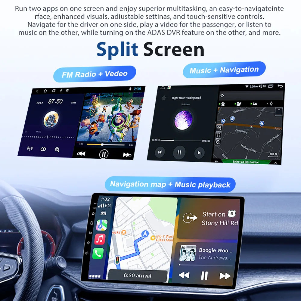 Android-autoradio met draadloze CarPlay voor Peugeot 208 / 2008 (2014–2018)
