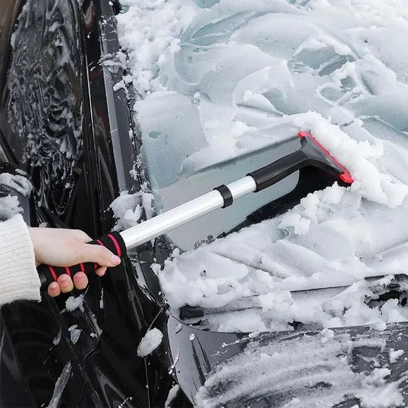 Uitschuifbare sneeuwborstel met ijskrabber