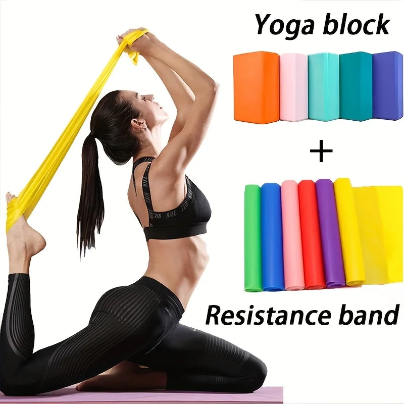 Yogablokken set met stretchband