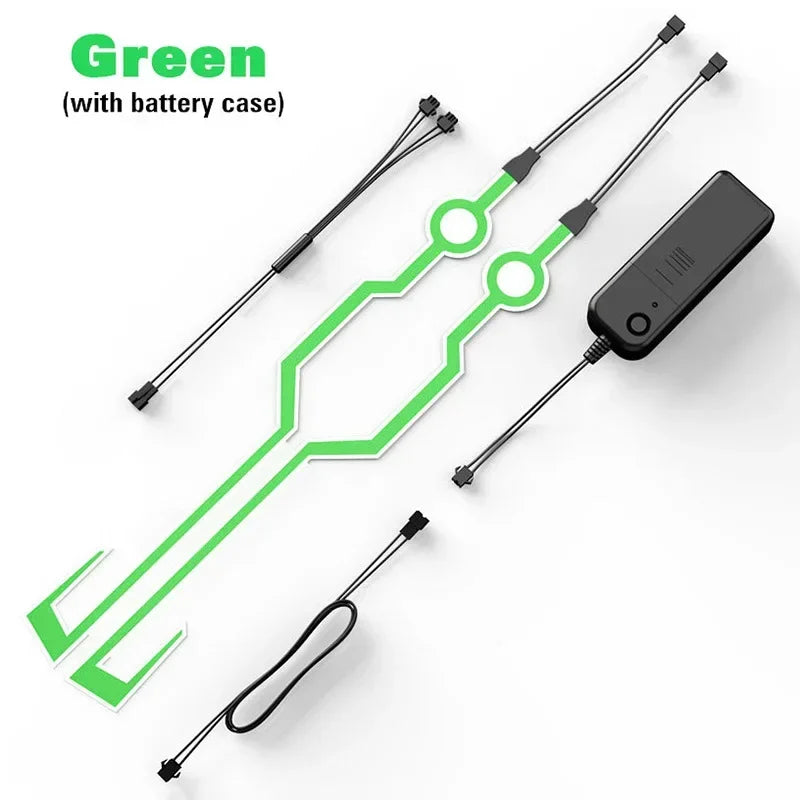 Oplichtende LED-strip voor de helm