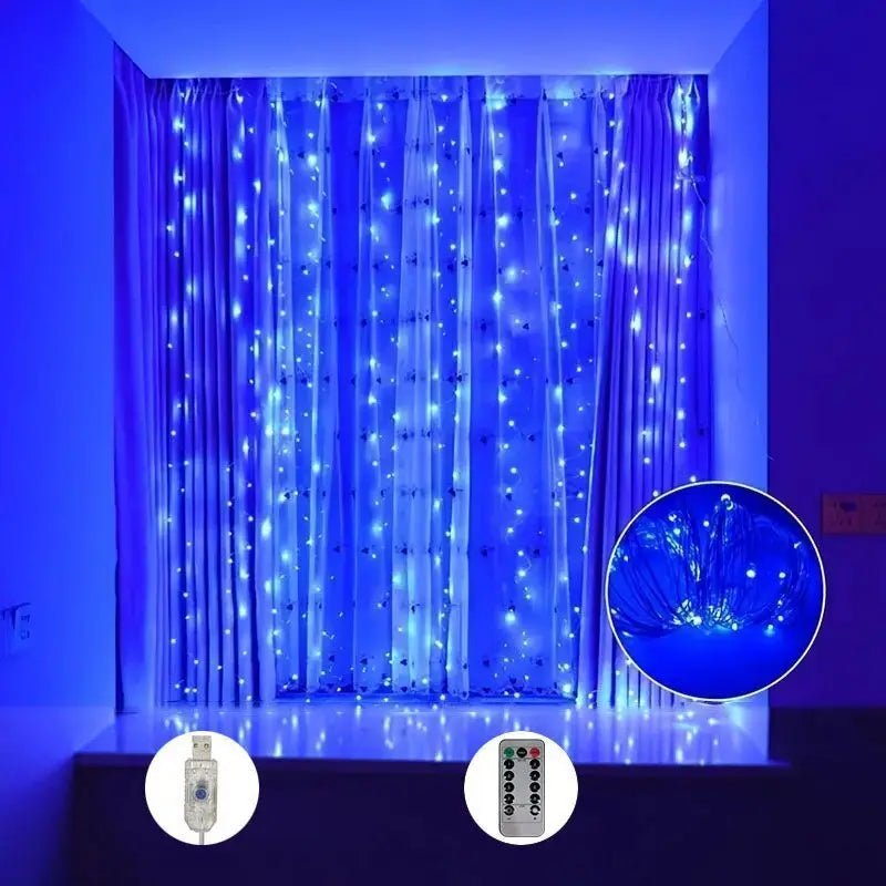 LED-gordijnlampjes met afstandsbediening (USB)