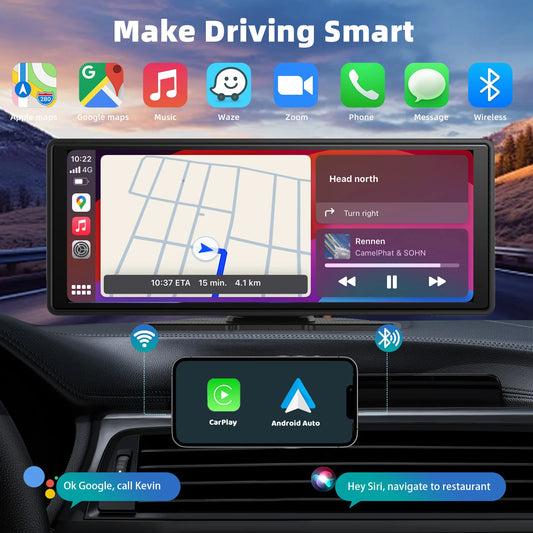 Draagbaar draadloos CarPlay- en Android Auto-scherm