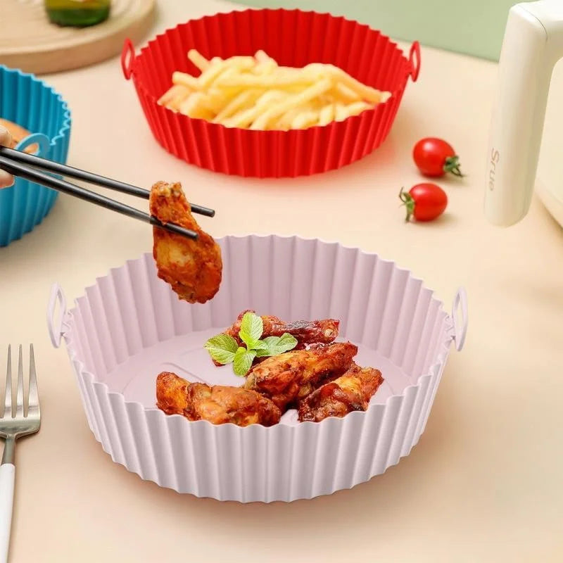 Herbruikbare siliconen airfryer-bakjes