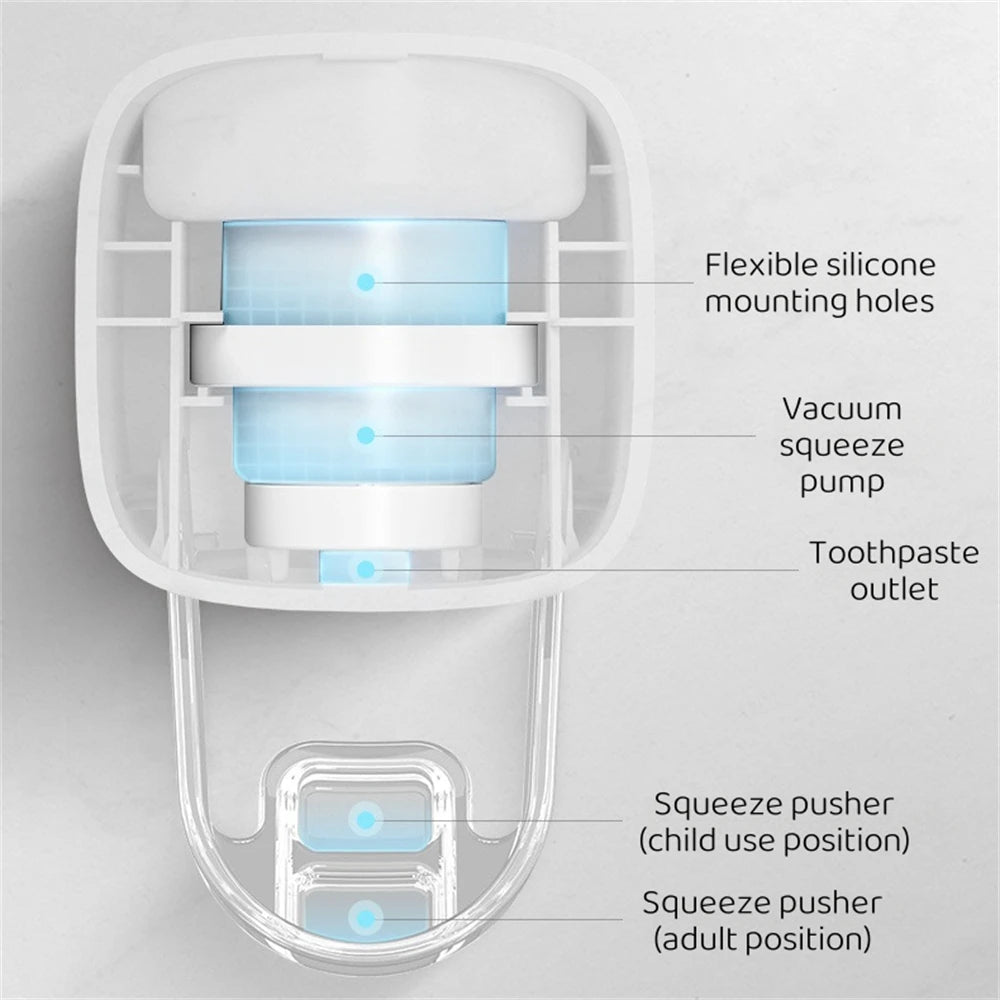 Automatische tandpastadispenser voor aan de muur