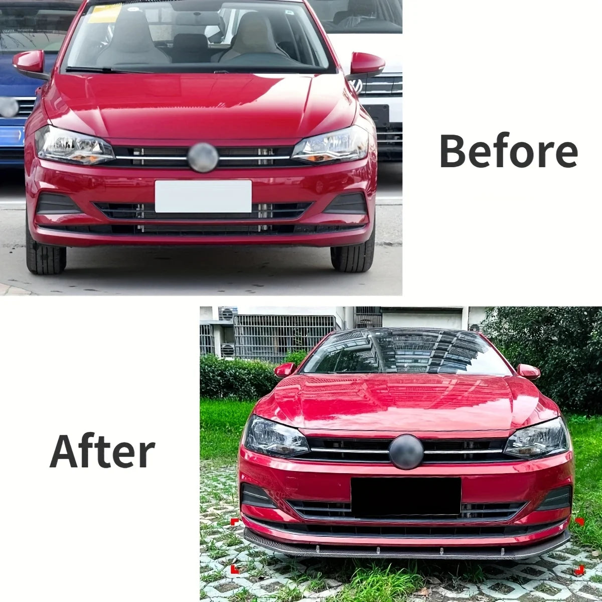 Frontspoiler lip voor VW Polo 6 (AW) 2018–2023