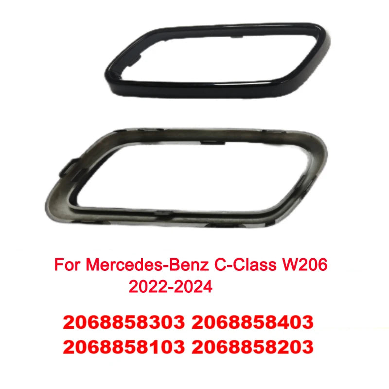 Uitlaatsierframes glanzend zwart voor Mercedes C-Klasse W206 (2022–2024)