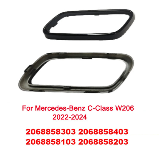 Uitlaatsierframes glanzend zwart voor Mercedes C-Klasse W206 (2022–2024)