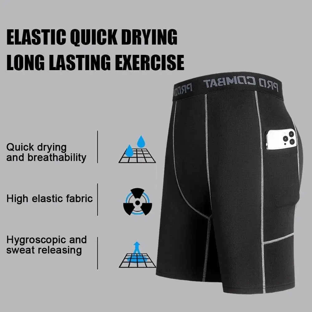 Compressieshort heren met zak