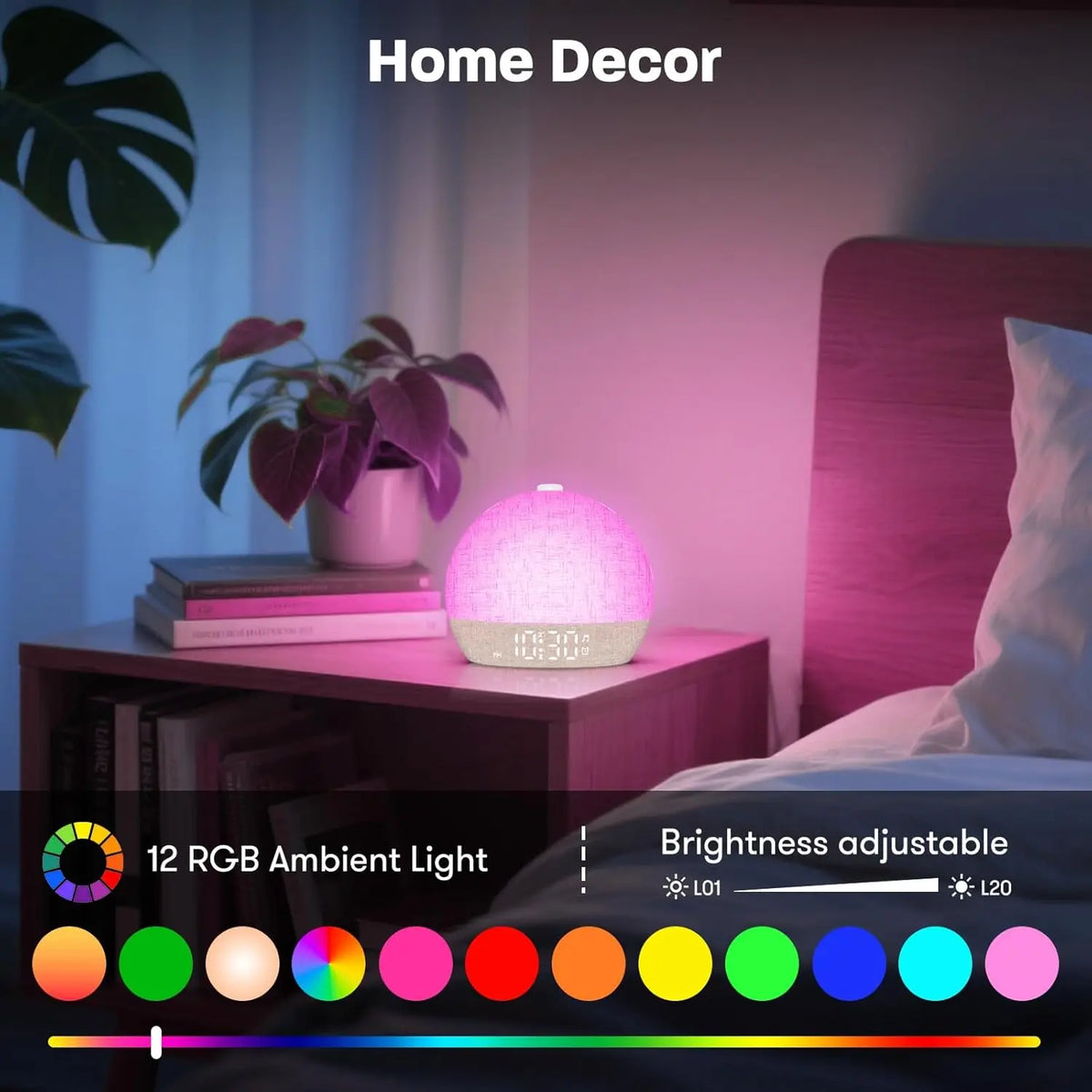 Wake-up light wekker met zonsopkomst en white noise