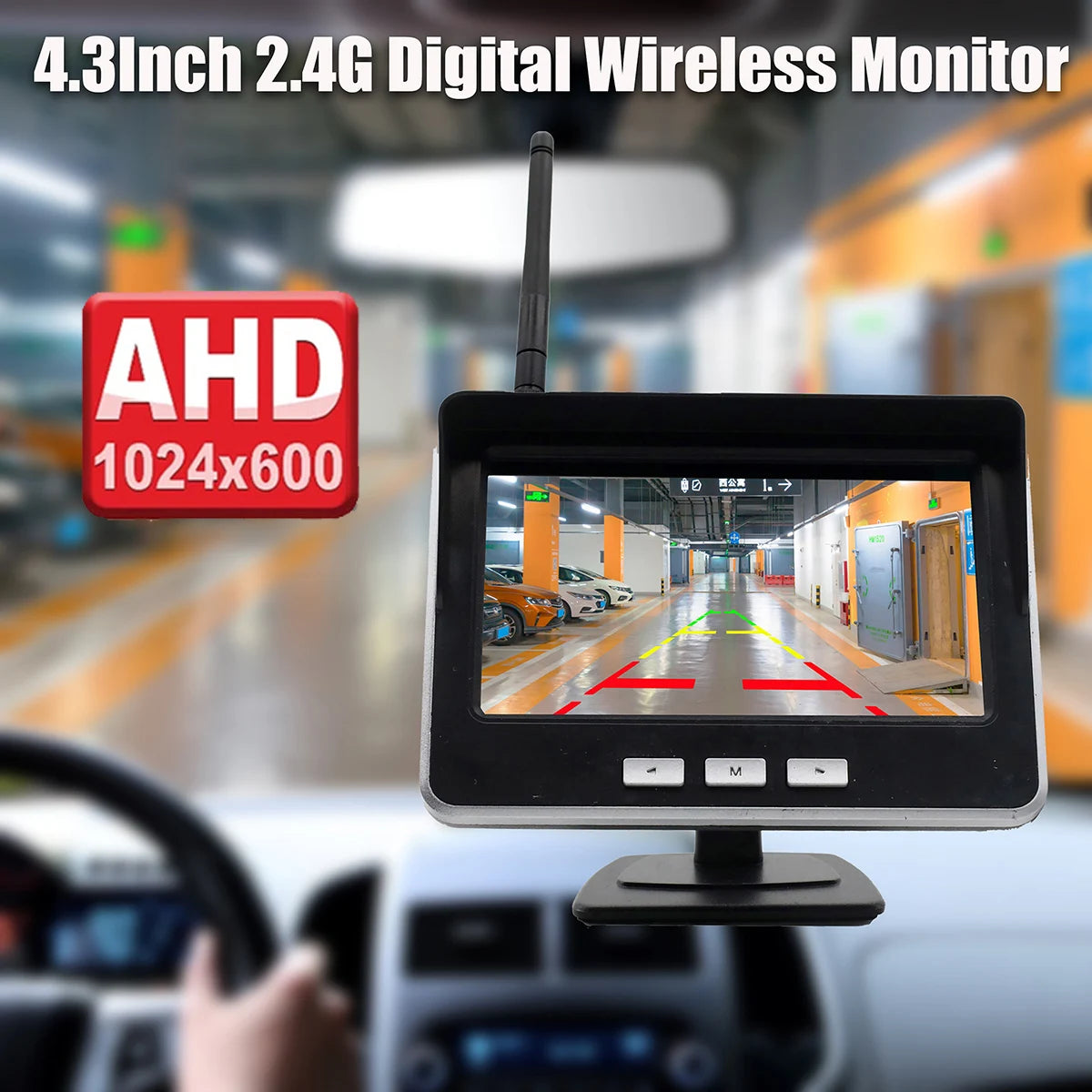 Draadloze achteruitrijcamera met 4,3" scherm