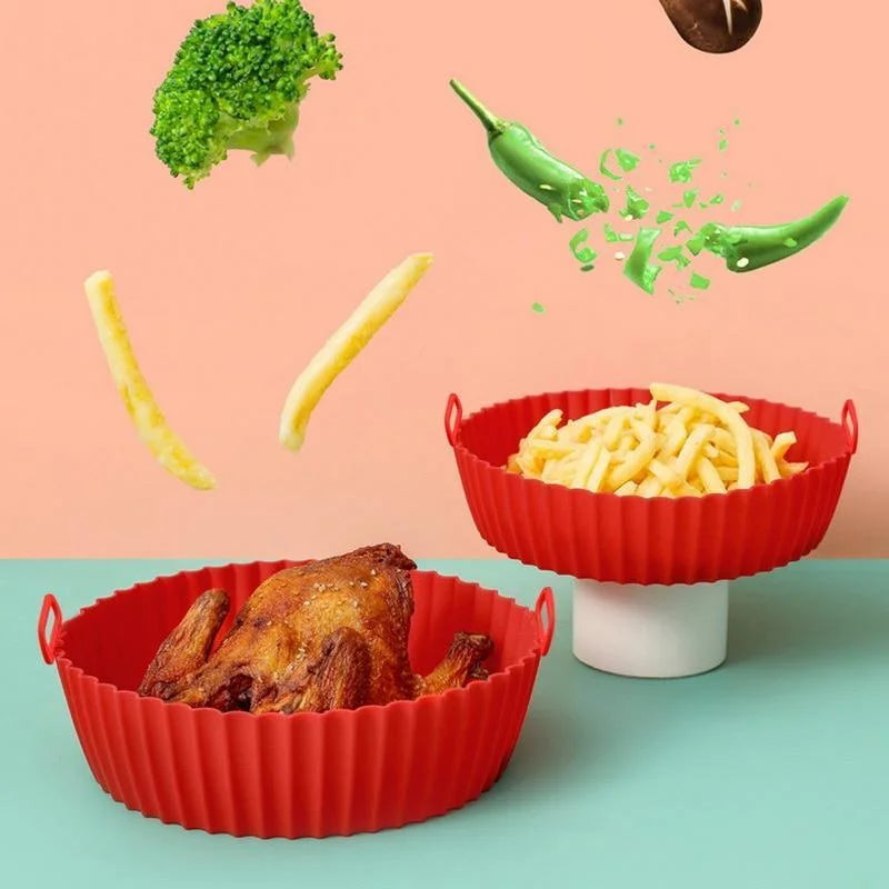 Herbruikbare siliconen airfryer-bakjes