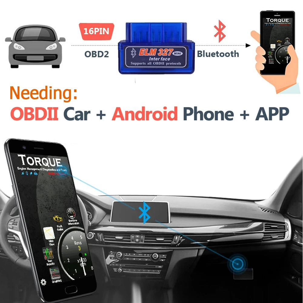 OBD2 Bluetooth diagnosescanner voor de auto