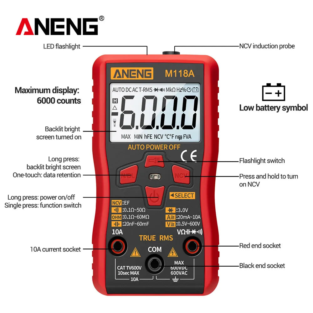 Digitale mini-multimeter (True RMS, NCV)