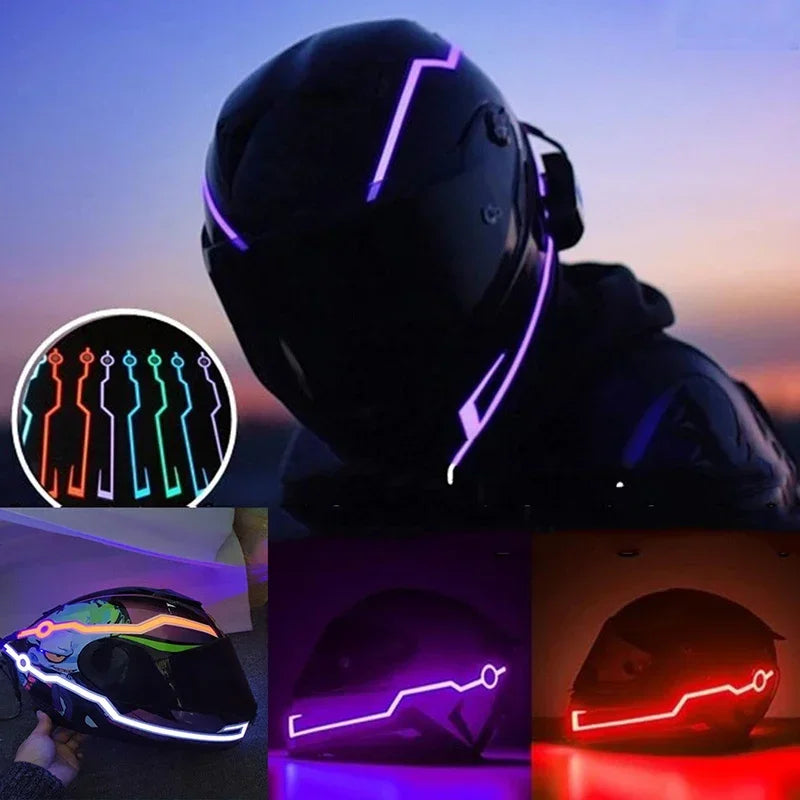 Oplichtende LED-strip voor de helm