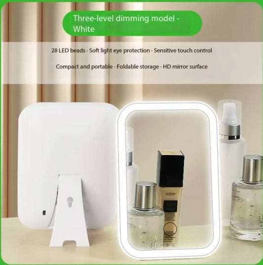 Opvouwbare LED make-upspiegel met touch-bediening