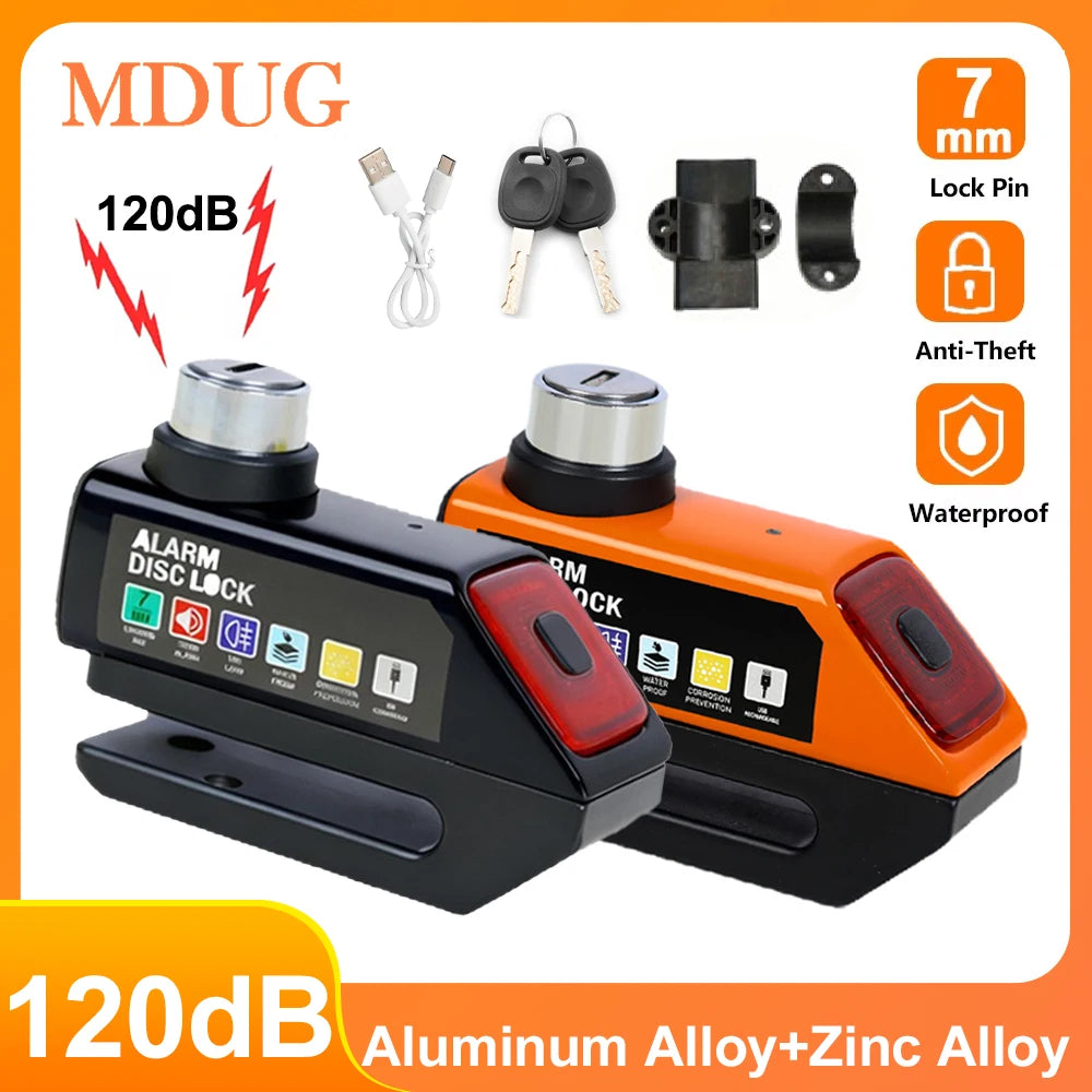 Remschijfslot met alarm (120 dB)