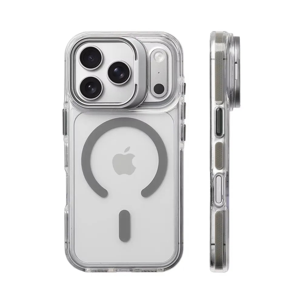 Transparant MagSafe-bumperhoesje met standaard – iPhone 17 & 18 Pro Max