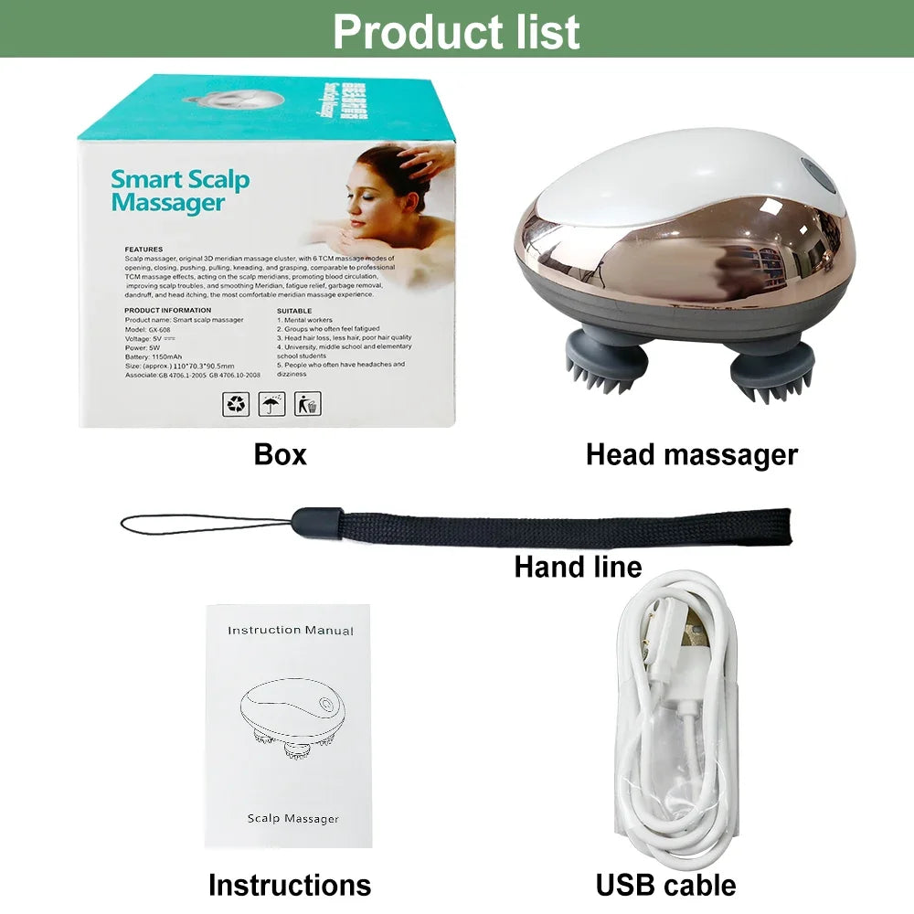 Elektrische hoofdhuidmassager (waterdicht)