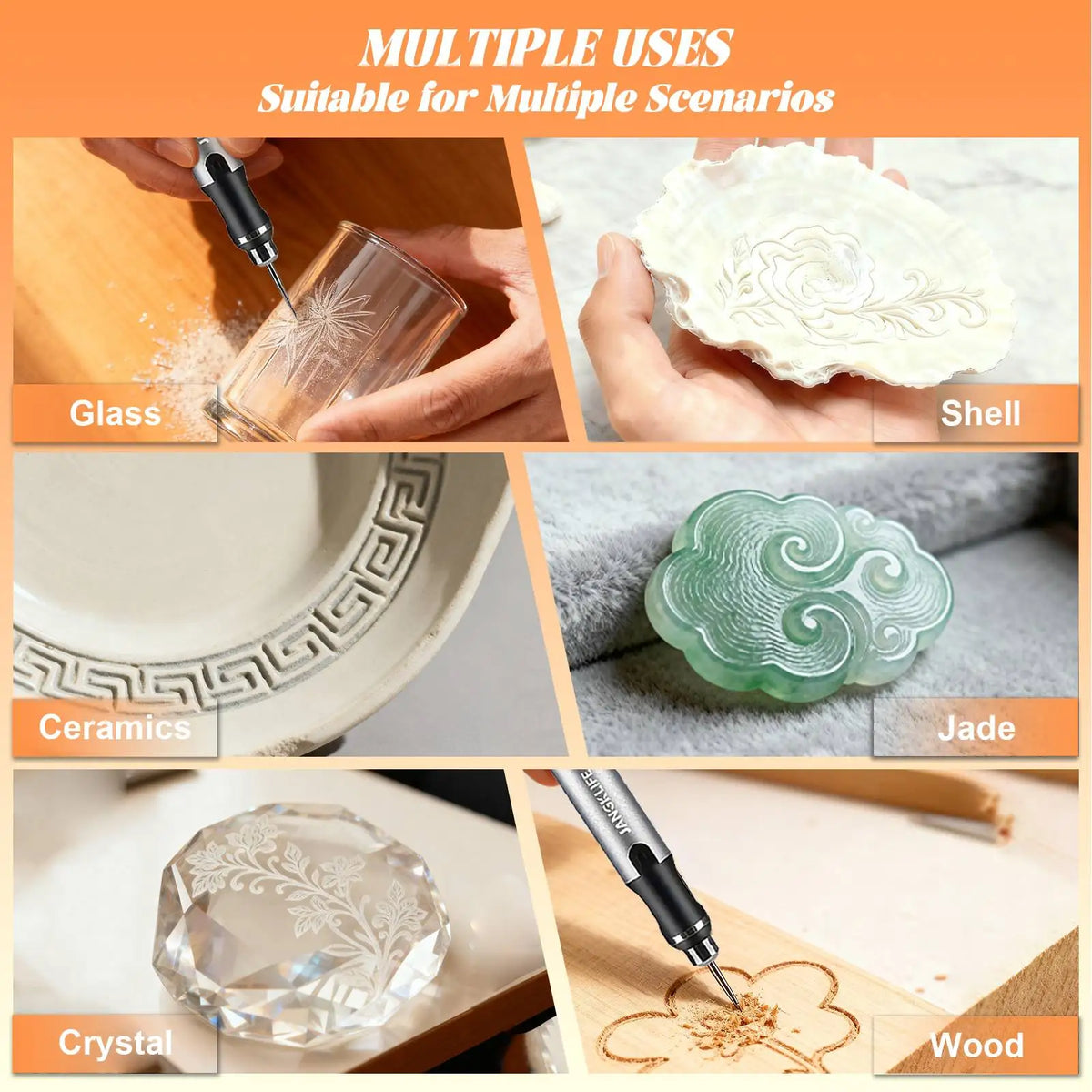 Draadloze mini-multitool set (graveren, boren, slijpen)