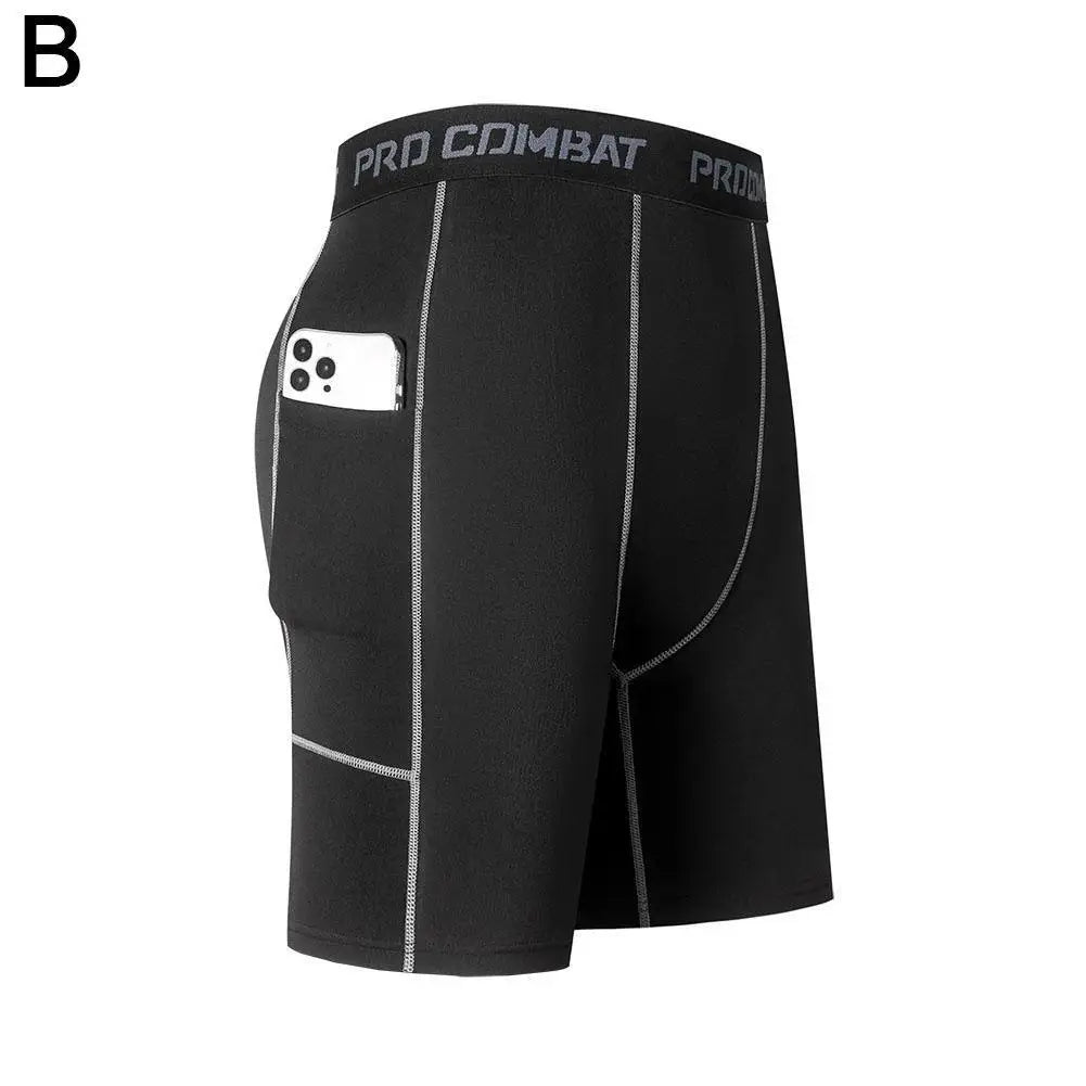 Compressieshort heren met zak