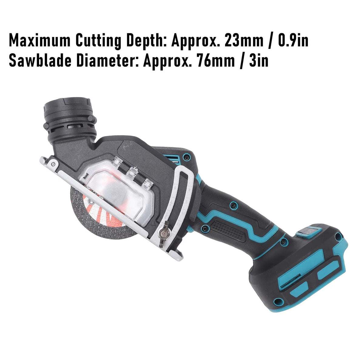 Accu mini-cirkelzaag met 3 inch zaagbladen