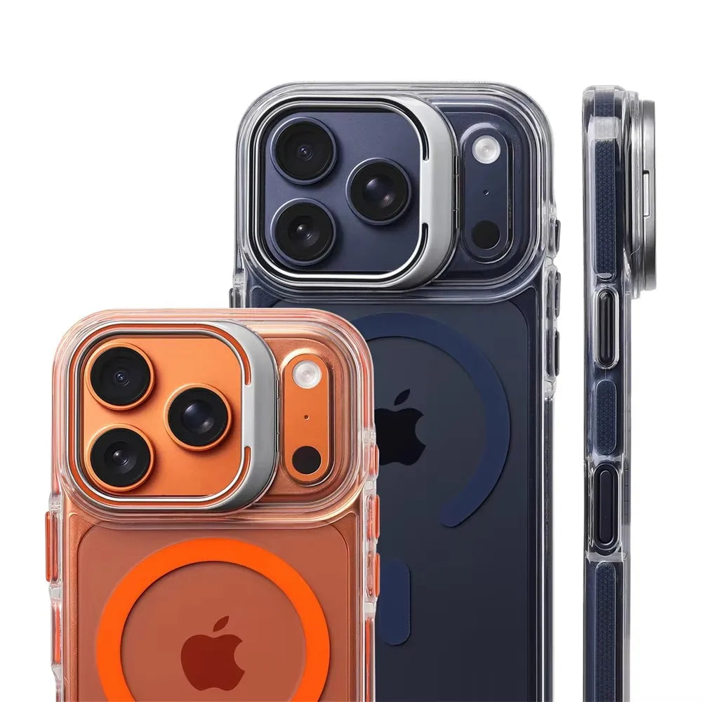 Transparant MagSafe-bumperhoesje met standaard – iPhone 17 & 18 Pro Max