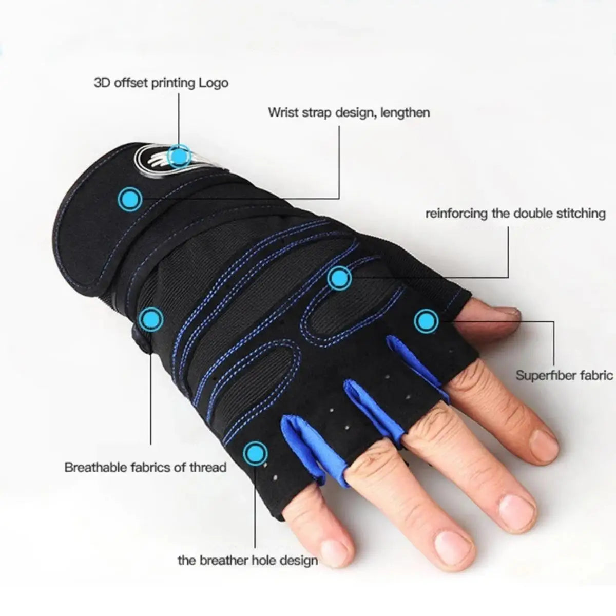 Fitnesshandschoenen met polsband