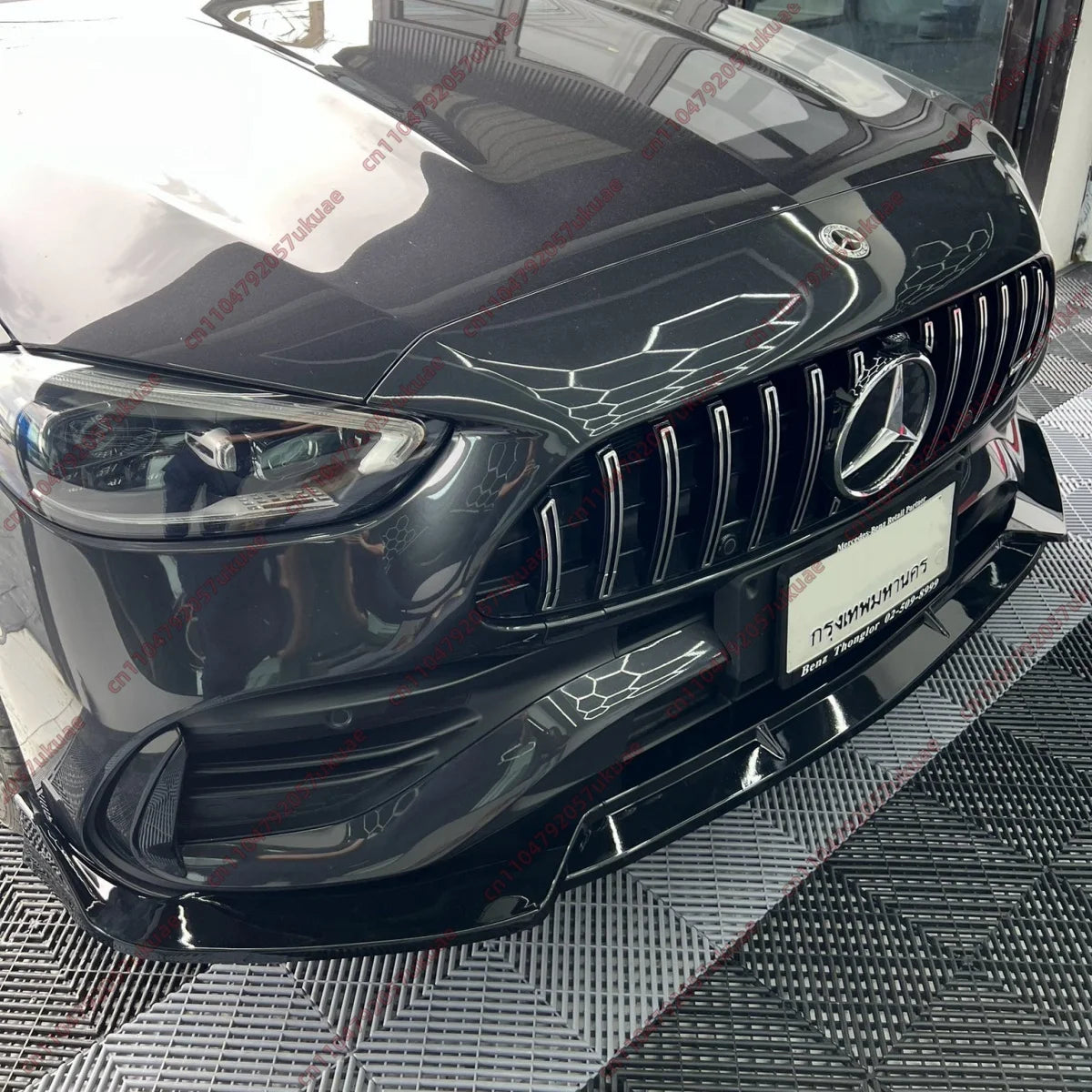 Frontspoiler lip glanzend zwart voor Mercedes C-Klasse W206 AMG-Line (2021+)