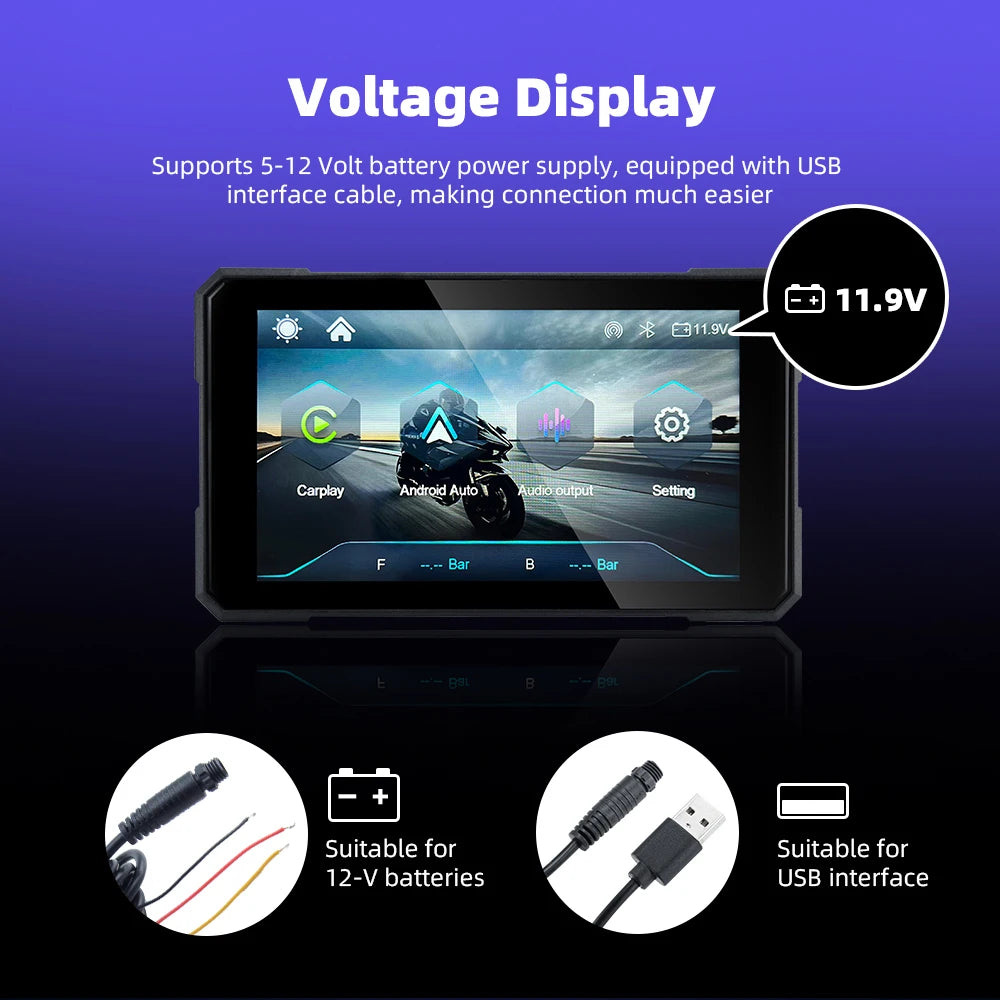 Draadloos CarPlay-scherm voor de motor (5 inch)