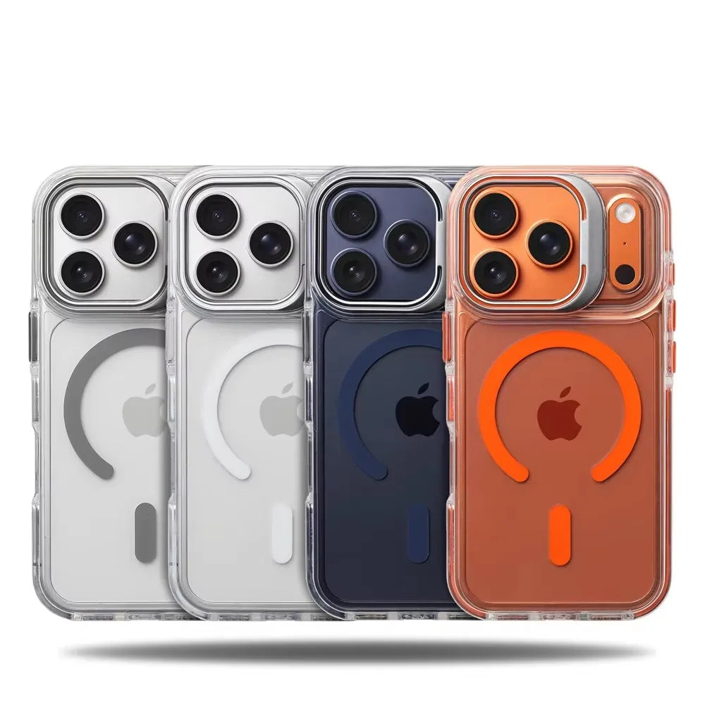 Transparant MagSafe-bumperhoesje met standaard – iPhone 17 & 18 Pro Max