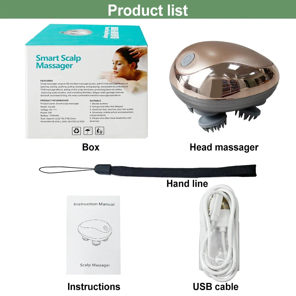 Elektrische hoofdhuidmassager (waterdicht)