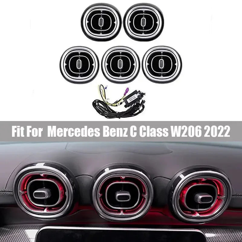 LED turbine-ventilatieroosters met sfeerverlichting voor Mercedes C-Klasse W206