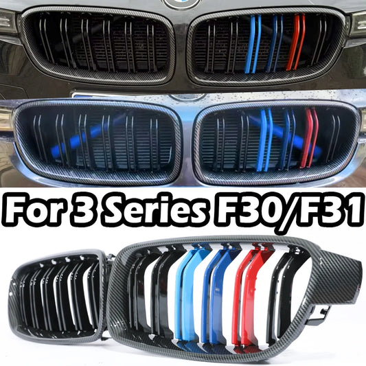 Dubbele sportgrille in carbonlook voor BMW 3-serie F30/F31 (2012–2018)