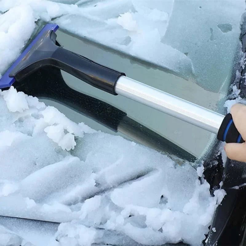 Uitschuifbare sneeuwborstel met ijskrabber