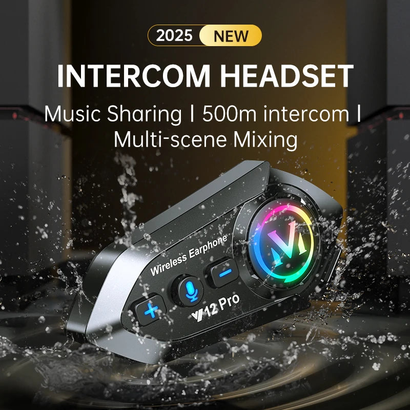 Bluetooth helm-intercom voor de motor (2 rijders)
